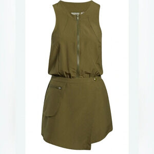 Nordstrom Zella Traverse Skort Romper In Olive Night Size XS $69.00 MSRP